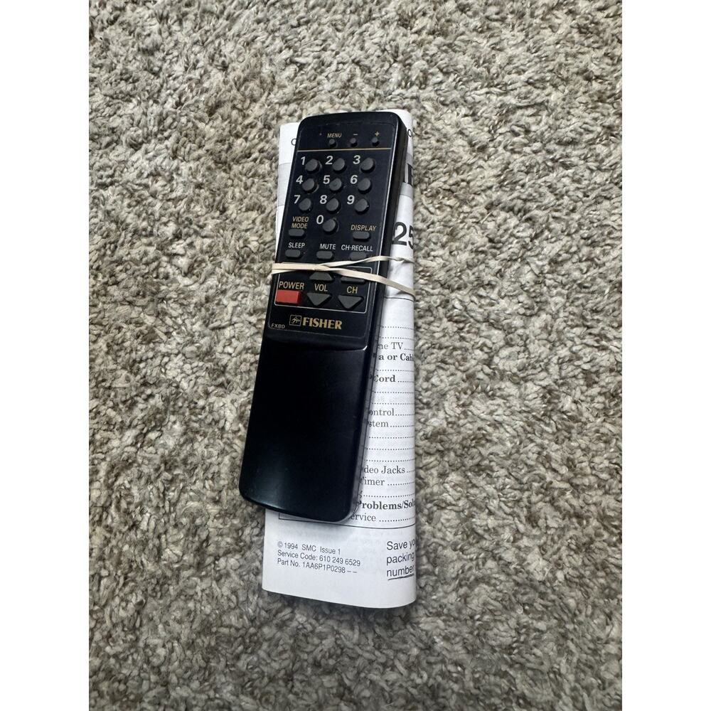 Vintage Fisher FXBD TV Remote Control w/ PC-4525 Manual